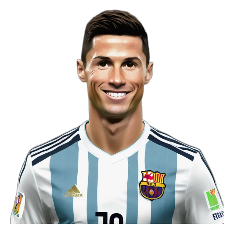 Cristiano Ronaldo with hes frend Messi marry sticker