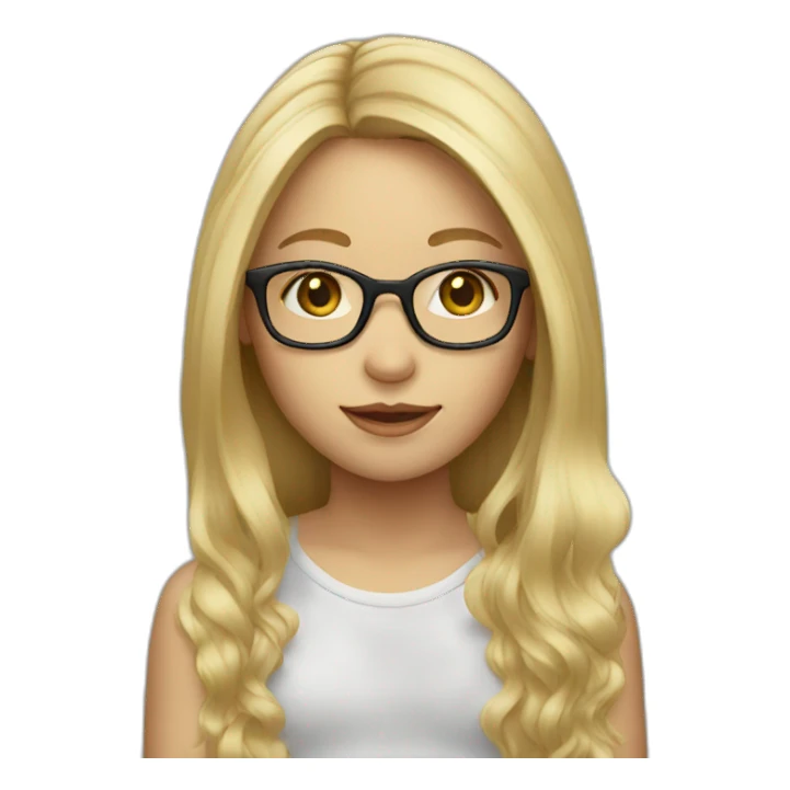 blond girl with glasses and long hair sticker