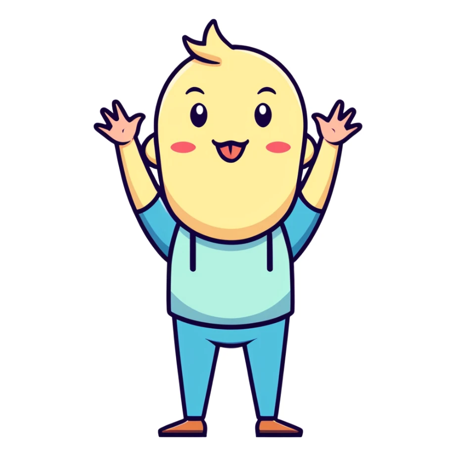 Tounge out with hands to the side  sticker