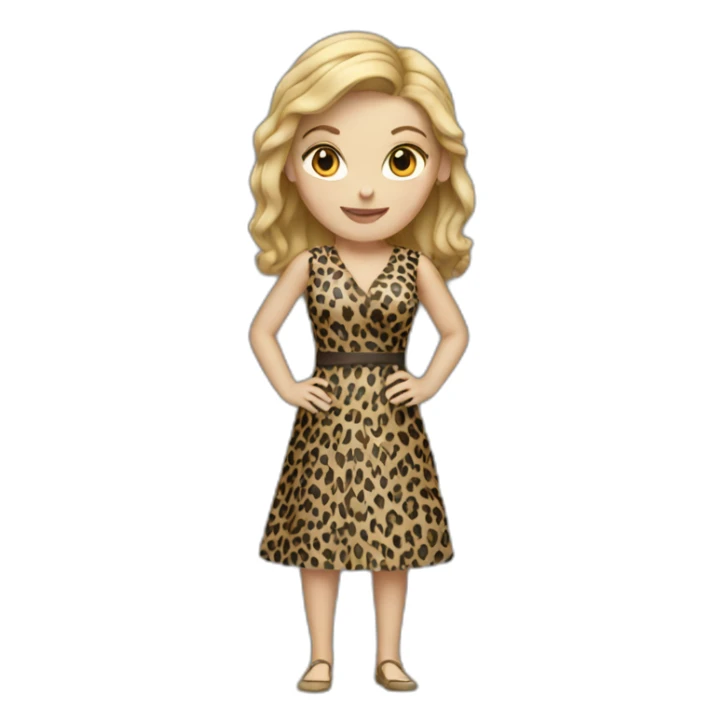 white woman dressed in leopard sticker
