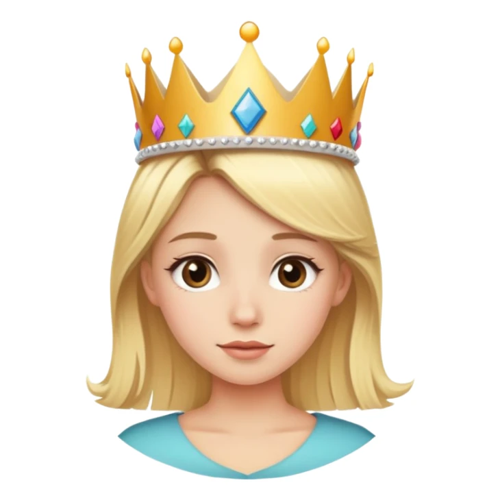 Blondish girl with a birthday crown and a 16 sticker