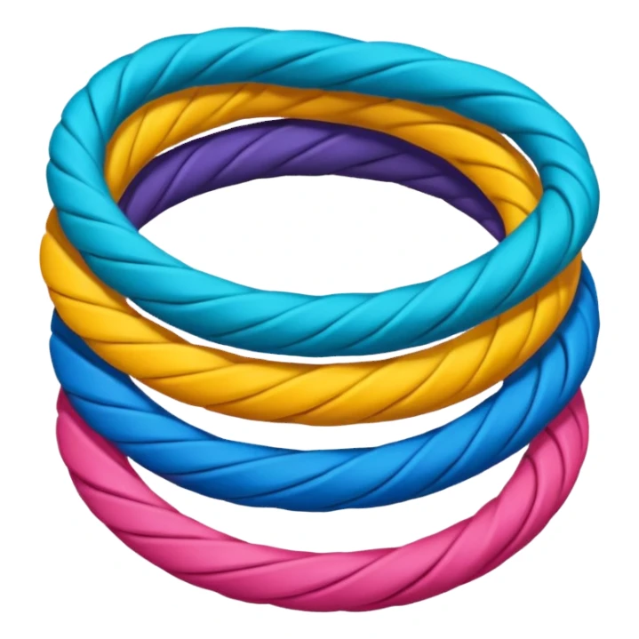 hair tie for tying hair，colourful，三根叠在一起，交错着叠 sticker