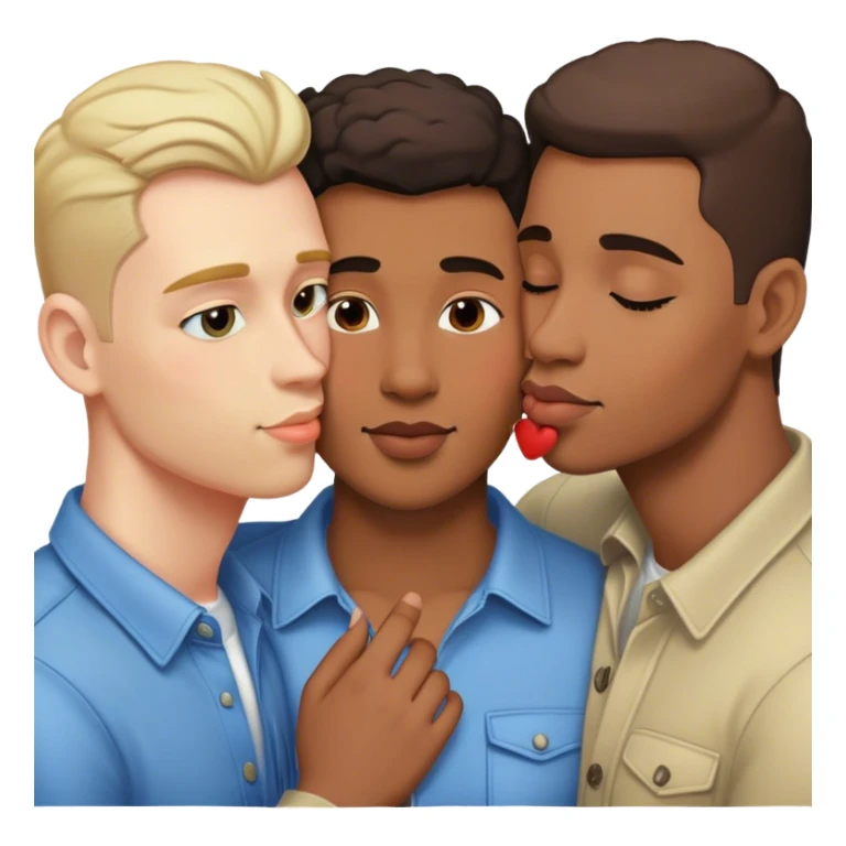 Gay man kissing 2 men sticker