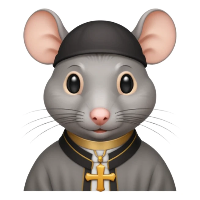 A rat with a Catholic tonsure style haircut sticker