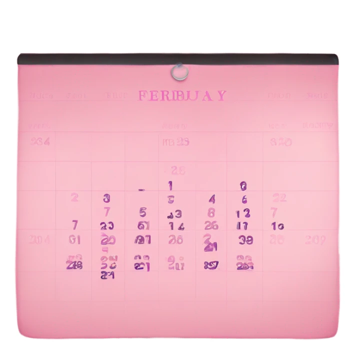 Pink calender with words: 28 February  sticker