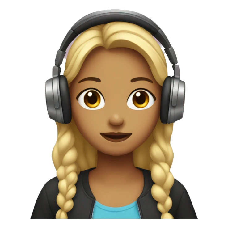 Girl listening to music  sticker