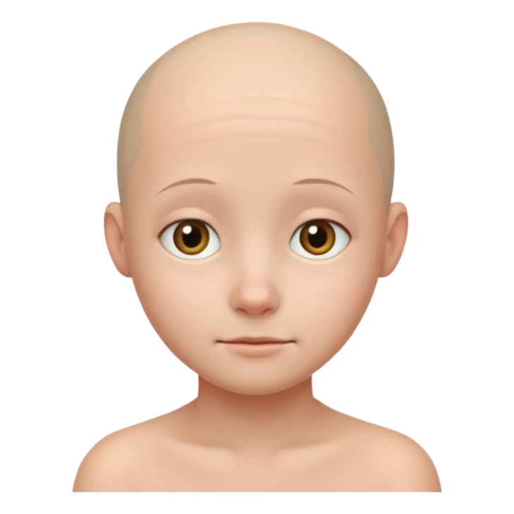 shy no hair circle face  sticker