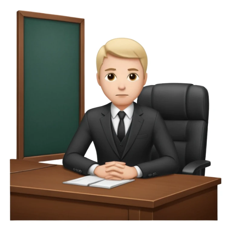 Business man sitting at a desk sticker