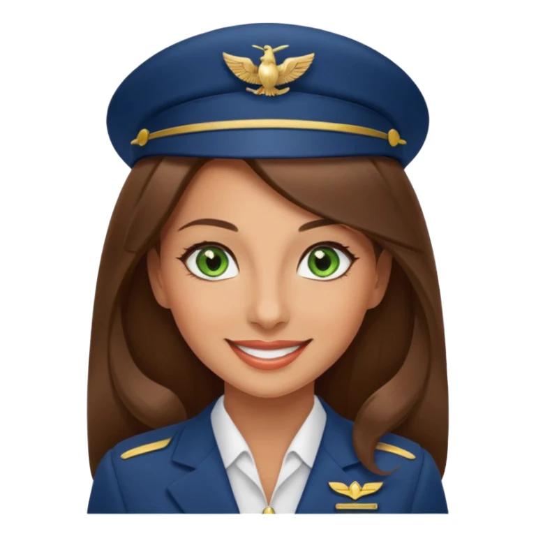 Stewardess Emirates with loung hair Green eyes sticker