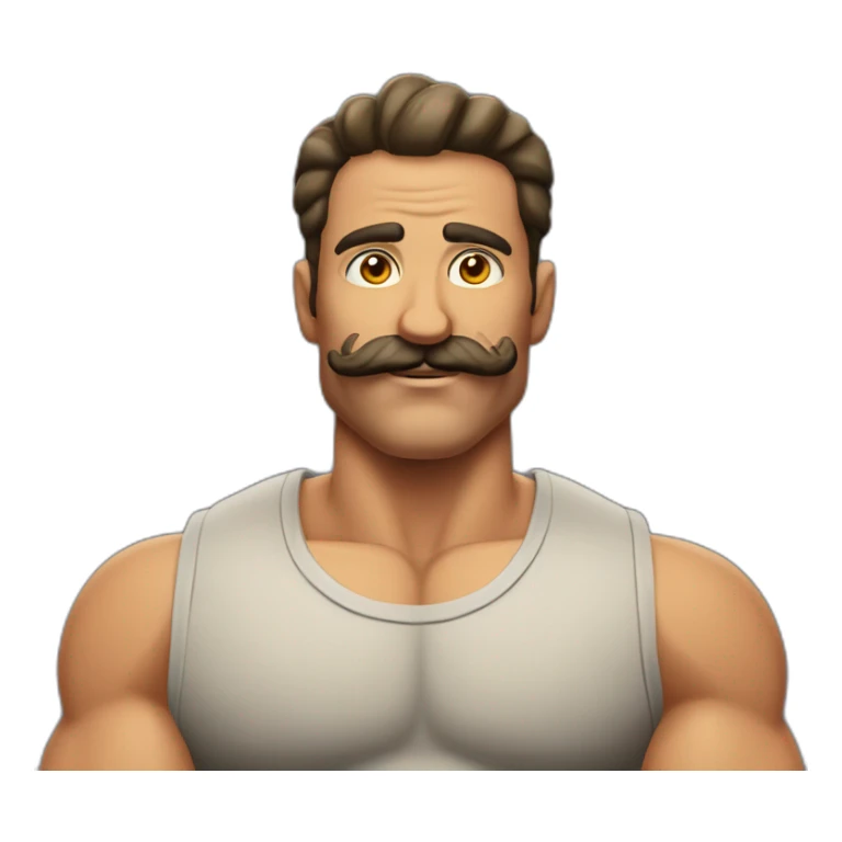 Muscles mustache expressive Cuban man sticker