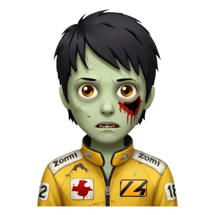 zombie formula racer black hair sticker