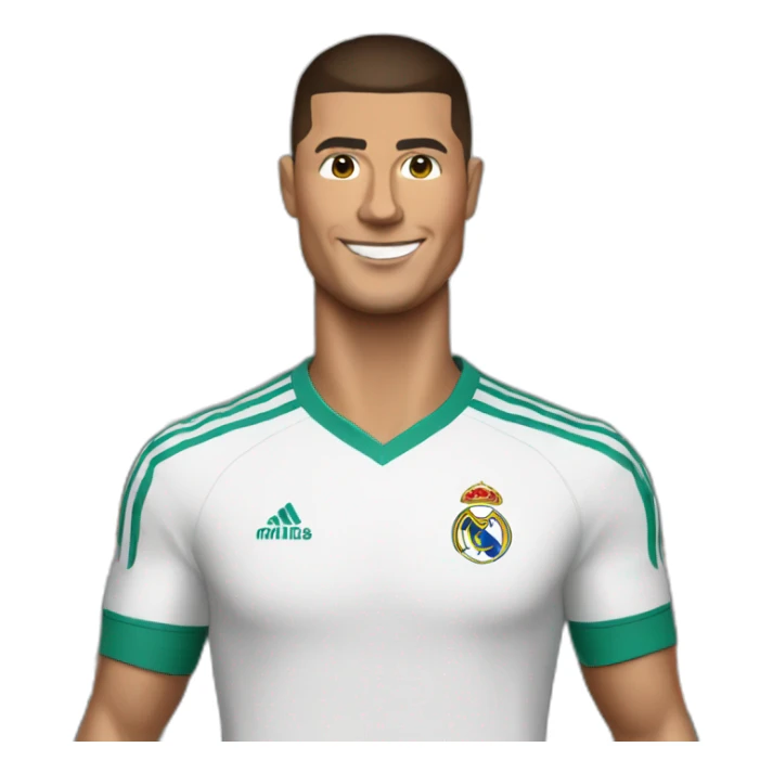 Ronaldo with real madrid shirt making pizza sticker