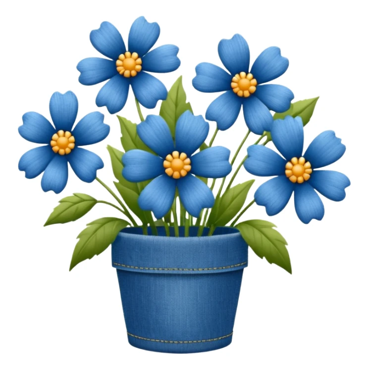 A beautiful bouquet of denim flowers sticker