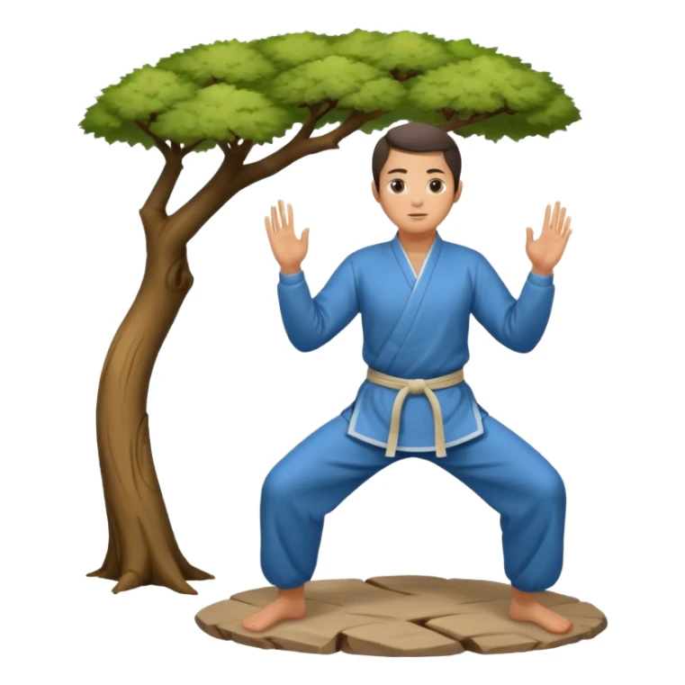 pratiquant de qi gong en position de l'arbre sticker