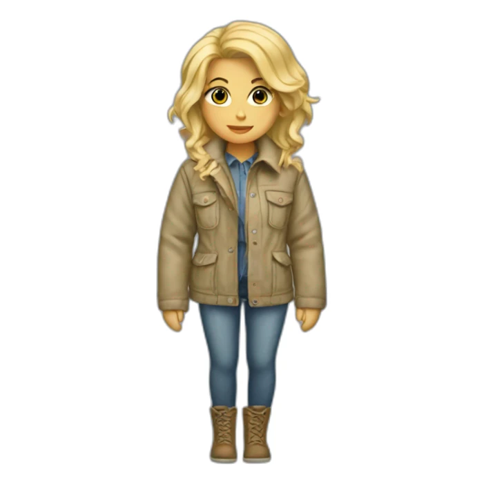 Blonde girl jacket tied around waist sticker
