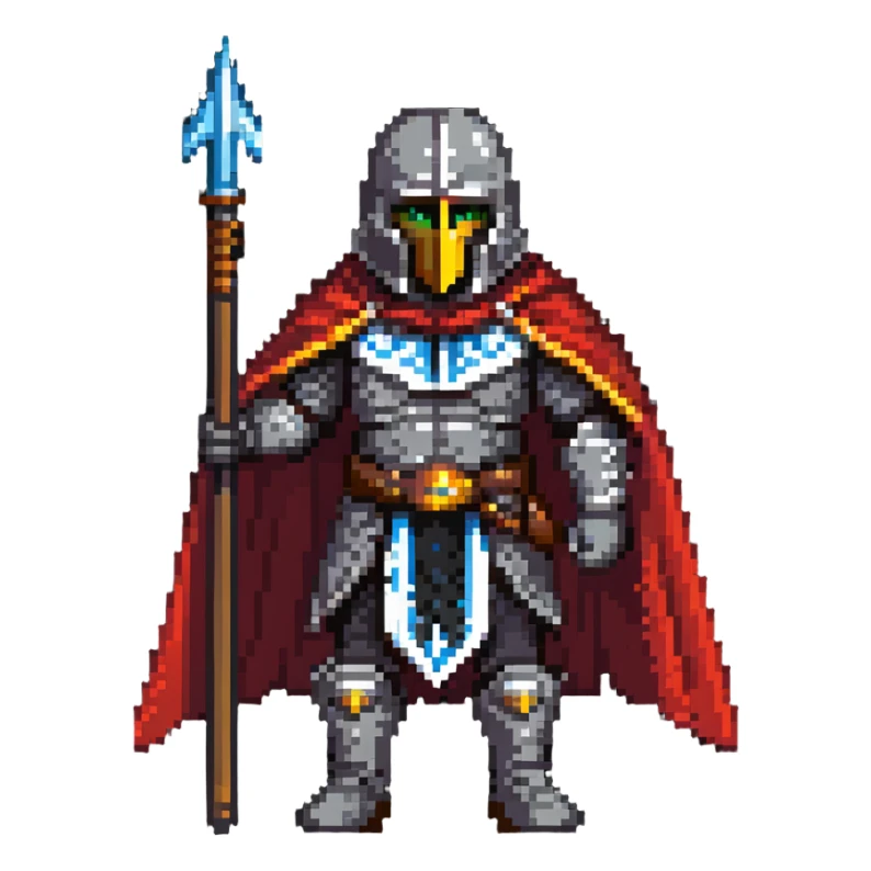 War lord with cape and spear sticker