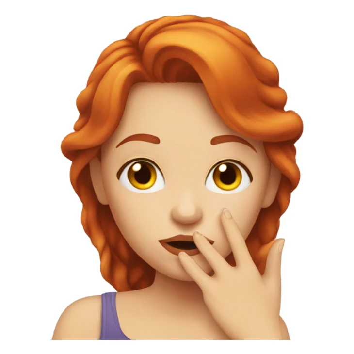Red head girl blowing a kiss sticker