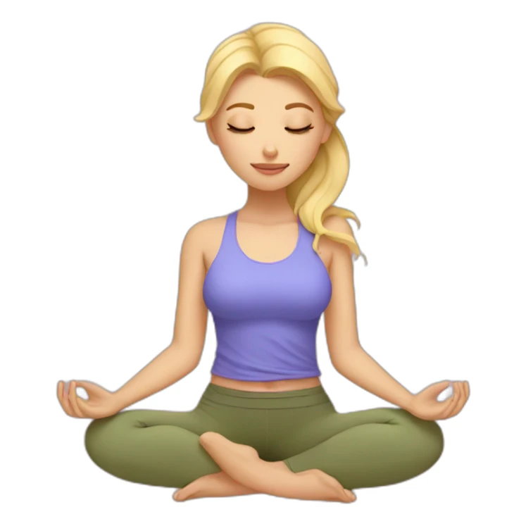 Yoga blonde closed eyes heart sticker