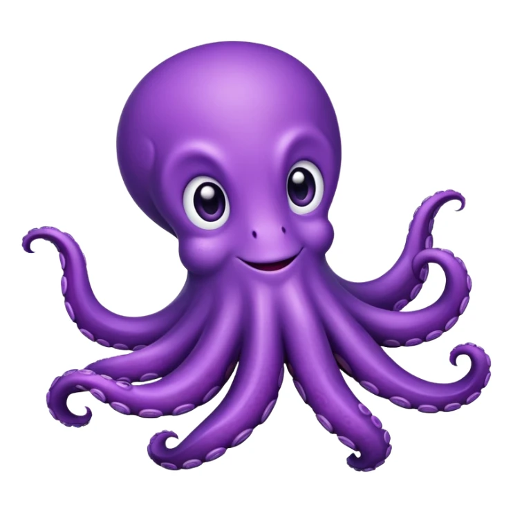 Purple octopus with happy eyes   sticker