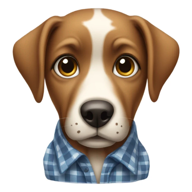 A dog with plad shirt  sticker