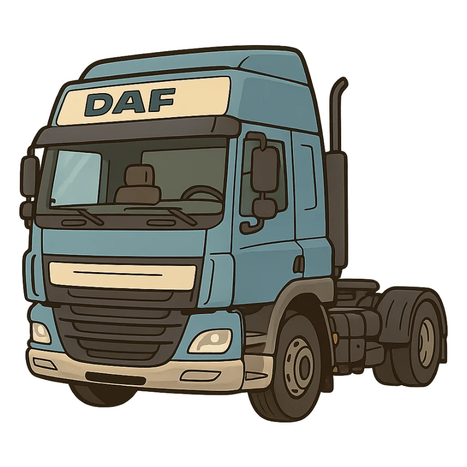 flat toon style DAF truck sticker
