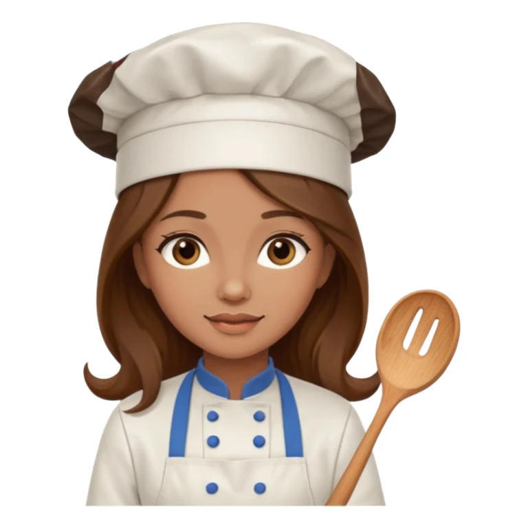 chef lady with long brown hair sticker