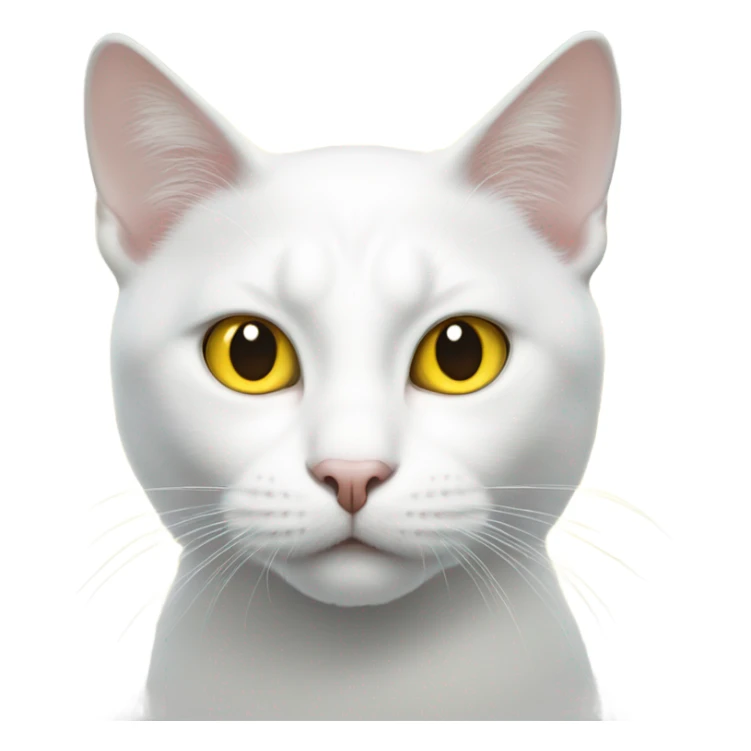 White cat with yellow eyes sticker