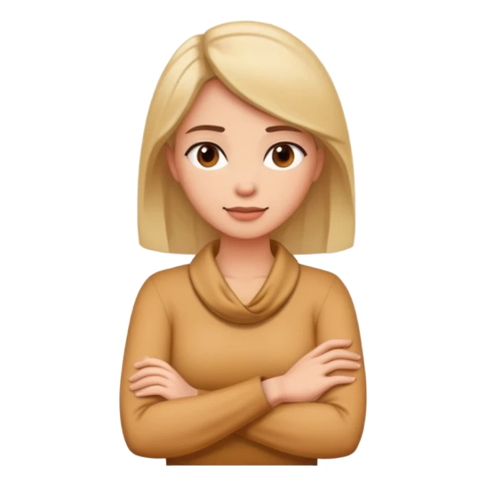 Female with arms crossed around her neck sticker