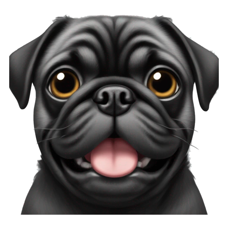 Black pug with lots of grey fur around her mouth   sticker