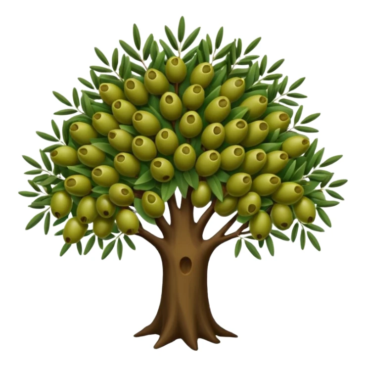 Árbol de aceitunas con ramas de olivo sticker