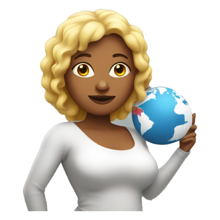 woman with a huge round body shaped like a globe  sticker