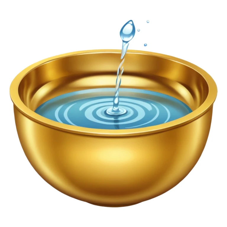 simple gold bowl top view filled with water sticker