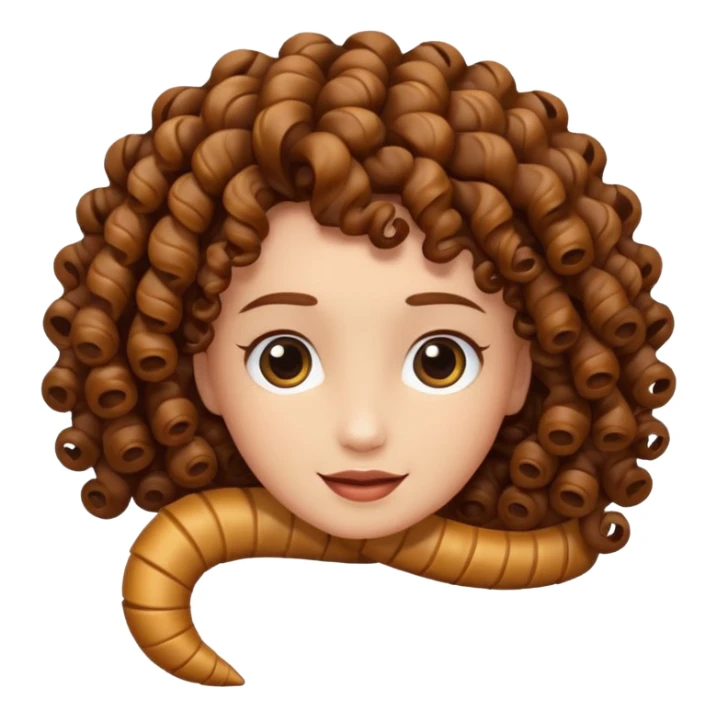 curly hair strand shaped like a spiral sticker