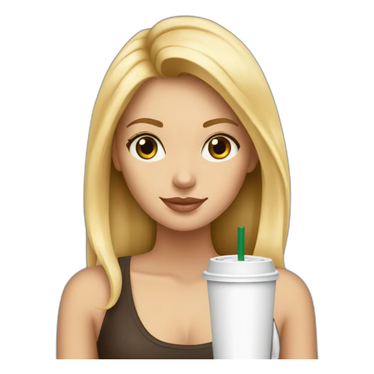 Starbucks cup cold drink with long blonde girl sticker