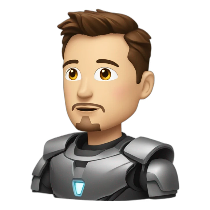 Elon musk qui fait un check a iron man sticker
