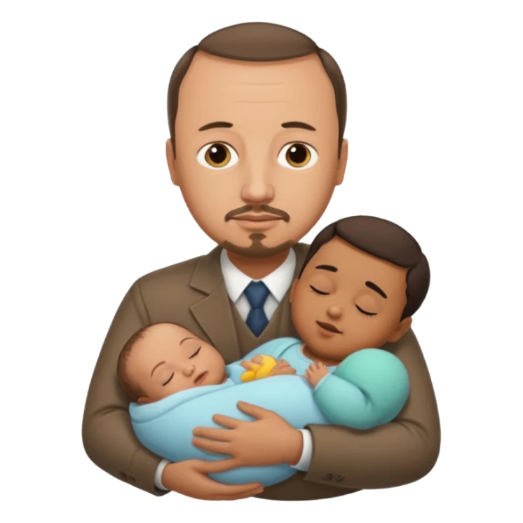 Rafael Benitez in his arms sleeping baby sticker