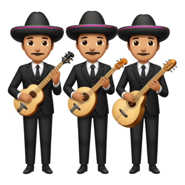 Mexican Band members wearing suits and instruments  sticker