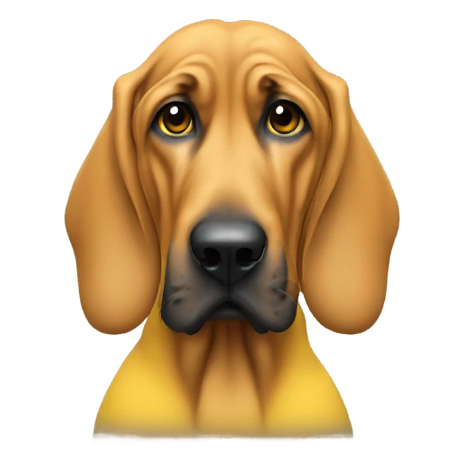 A BLOODHOUND wearing a yellow tee shirt with JJC in blue.  sticker