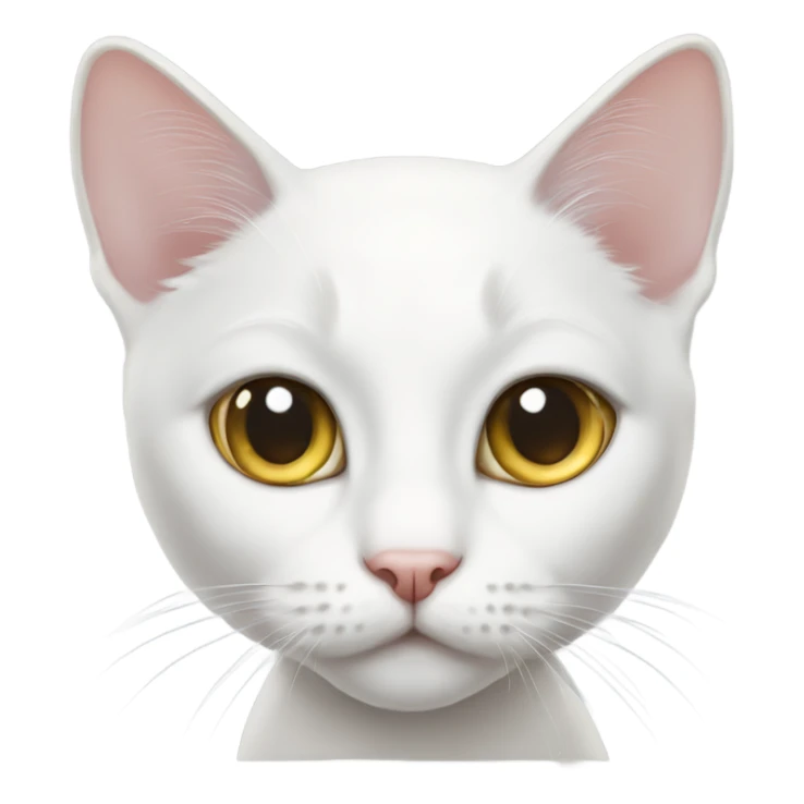 skinny white cat with heterochromia  sticker