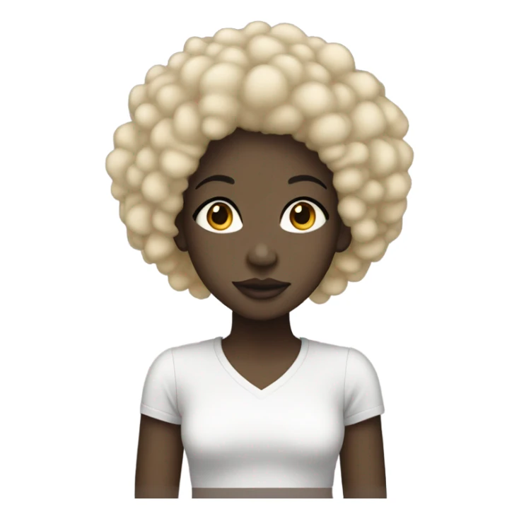 very light skin girl gurl with a  black afro sticker