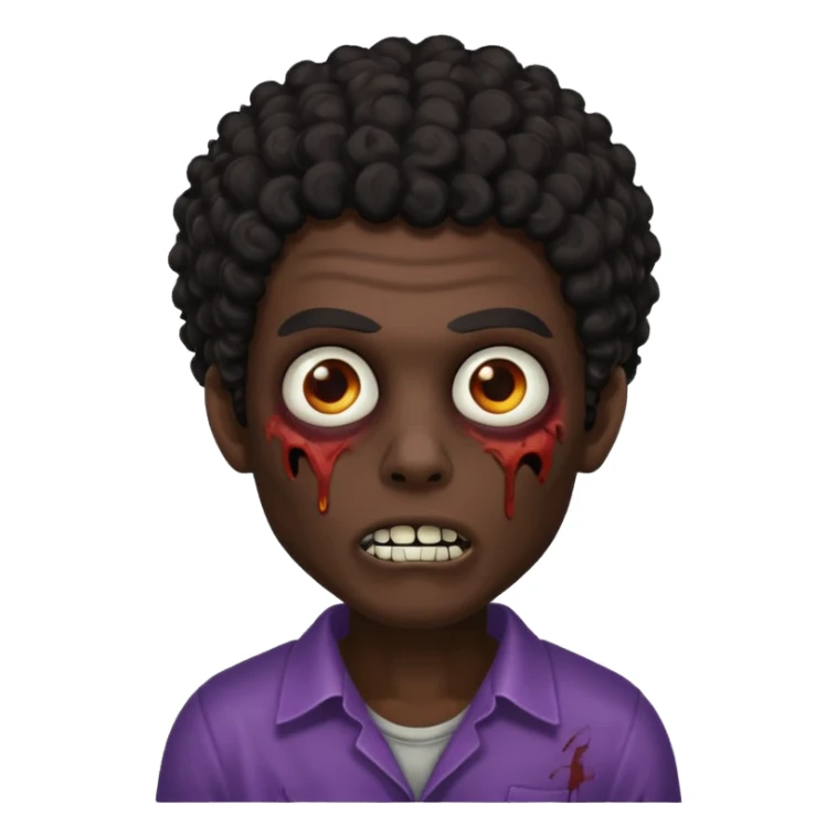 Zumbi com cabelo cacheado preto masculino zumbí  sticker