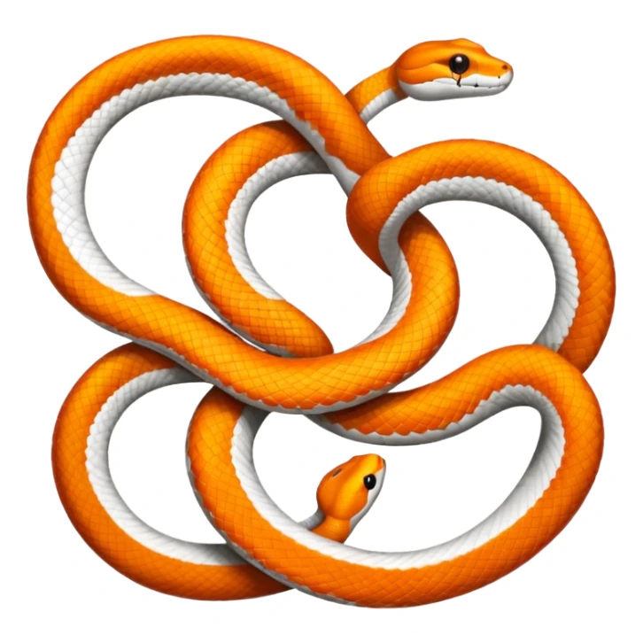 circle of white and orange snakes, multiple snakes arranged in a circular pattern sticker