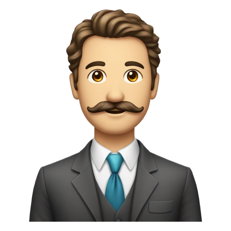 quero um homem com bigode um pouco gordo e cabelo baixo com terno e gravata sticker