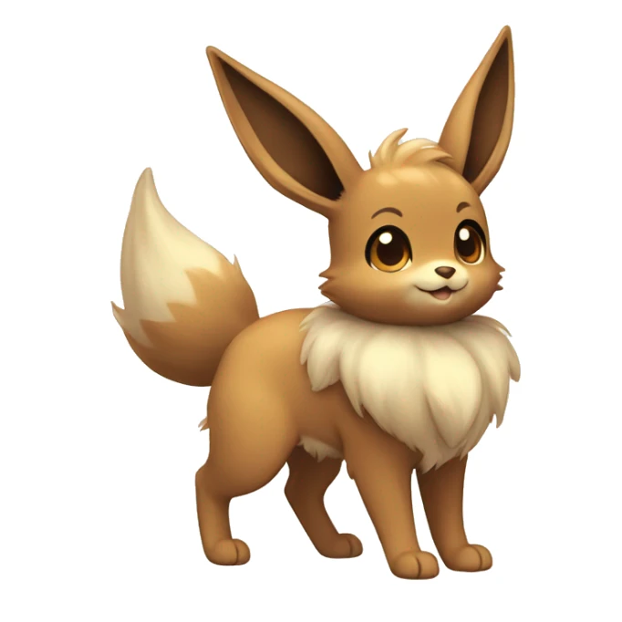 Kawaii Shiny Pastel Brown Eevee Full Body sticker