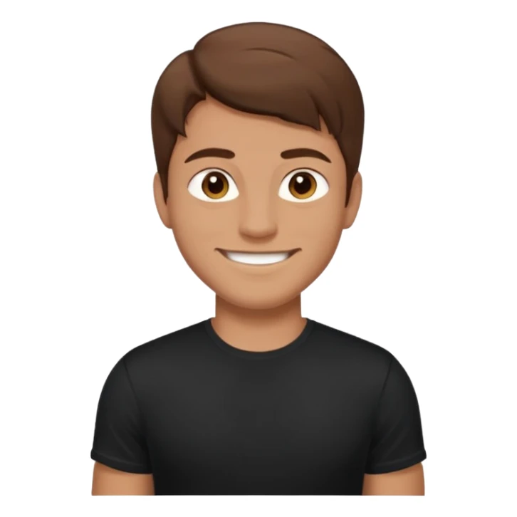 man with brown hair who is strong wearing black t shirt sticker