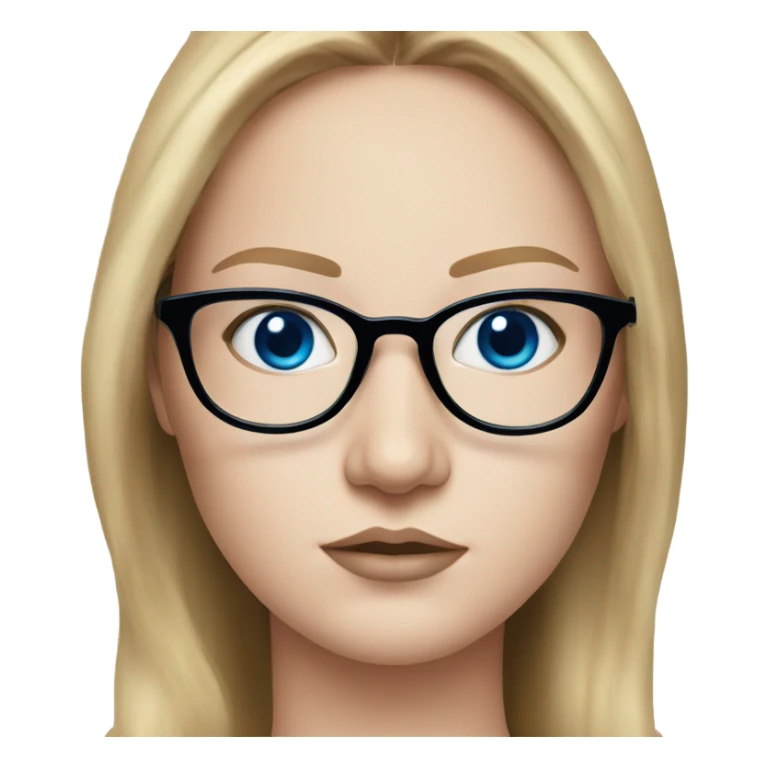 anna delvey blonde, blue eyes wearing glasses  sticker