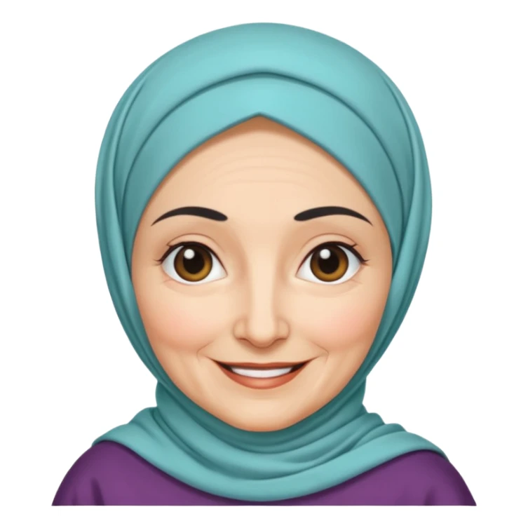 OLD WHITE WOMAN HIJAB BLACK EYEBROWS SMILE sticker