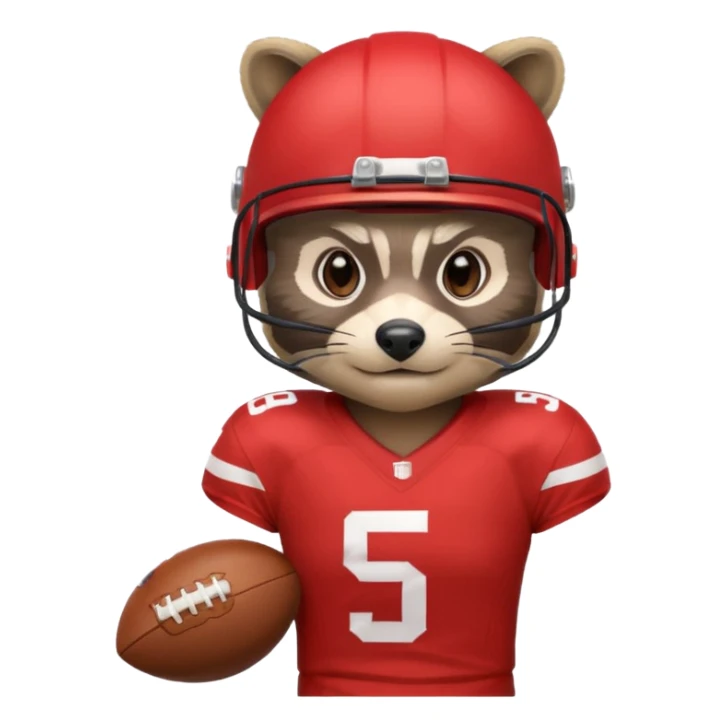 american football player raccoon red sticker