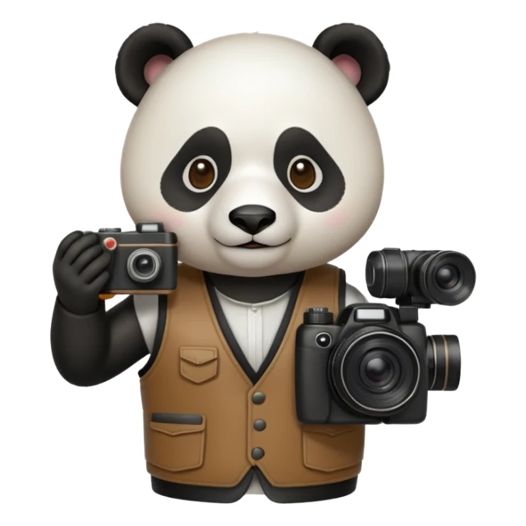 Panda as a photographer sticker