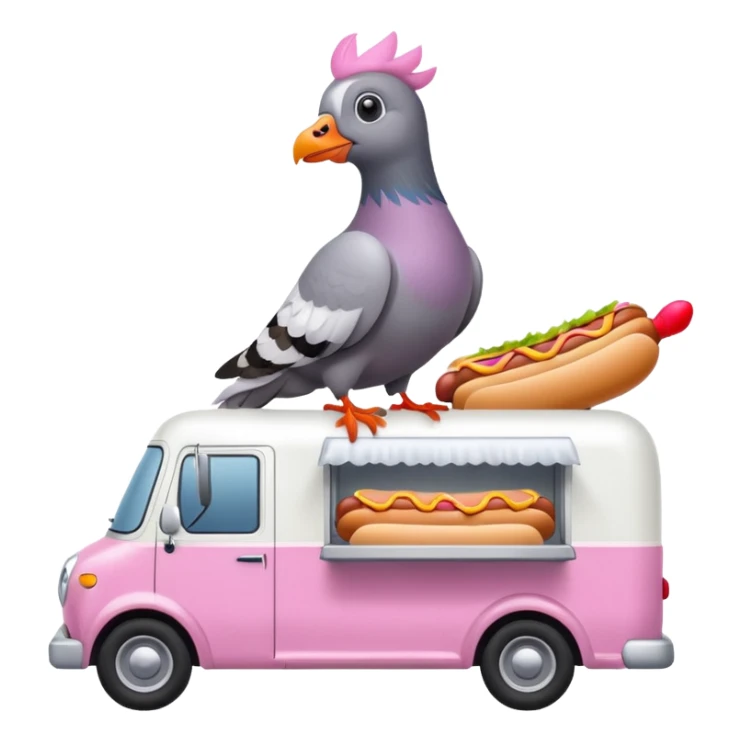 Pigeon is in the hot dog Van sticker